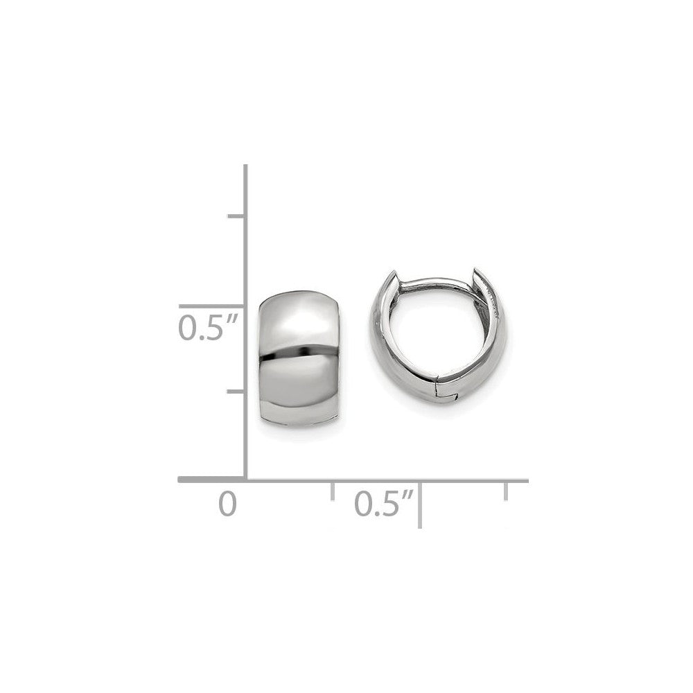 14K White Gold Hinged Hoop Earrings