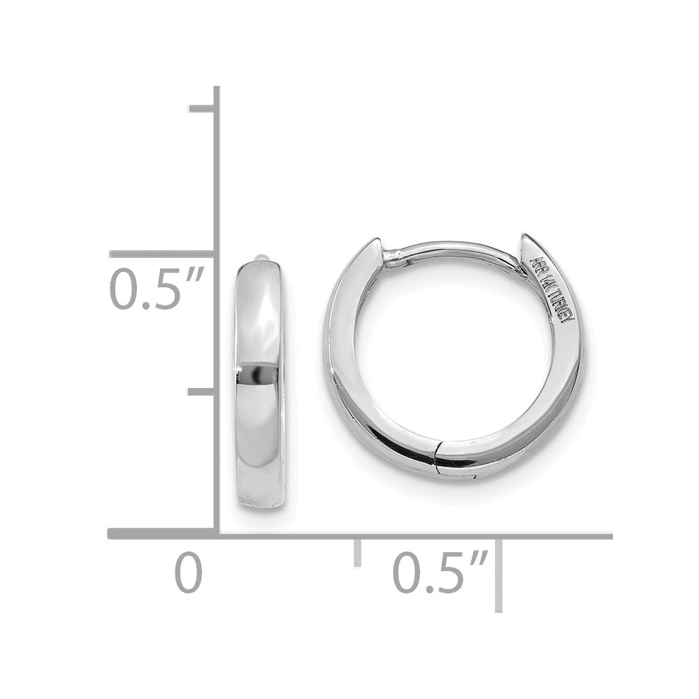 14K White Gold Hinged Hoop Earrings