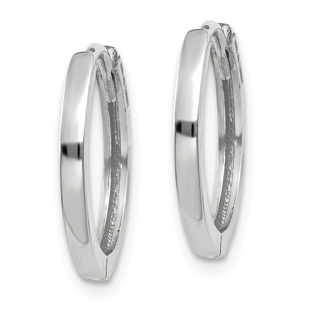 14K White Gold Round Hinged Earrings Secondary image