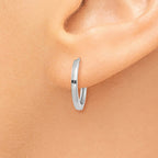 14K White Gold Round Hinged Earrings