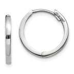 14K White Gold Round Hinged Earrings