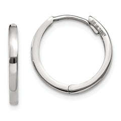 14K White Gold Round Hinged Earrings