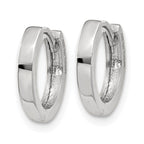 14K White Gold Round Hinged Hoop Earrings