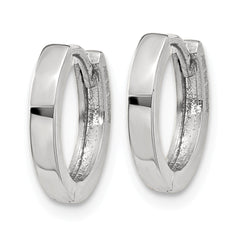 14K White Gold Round Hinged Hoop Earrings