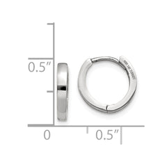 14K White Gold Hinged Hoop Earrings
