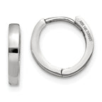 14K White Gold Round Hinged Hoop Earrings