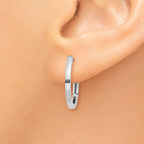 14K White Gold Hinged Hoop Earrings