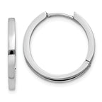 14K White Gold Hinged Hoop Earrings