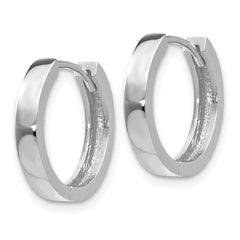 14K White Gold Round Hinged Hoop Earrings