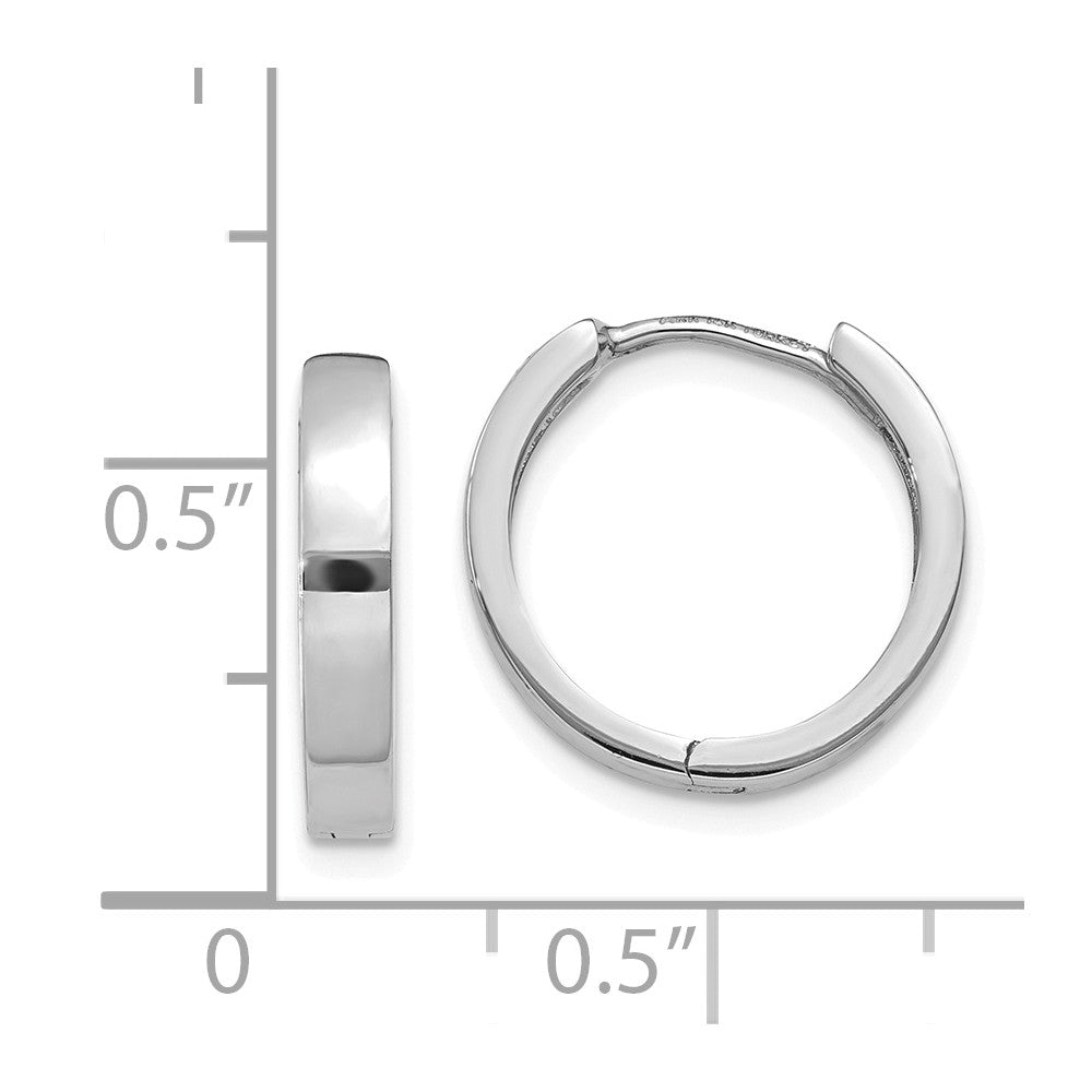 14K White Gold Hinged Hoop Earrings