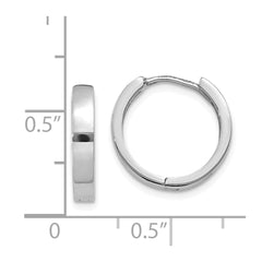 14K White Gold Hinged Hoop Earrings
