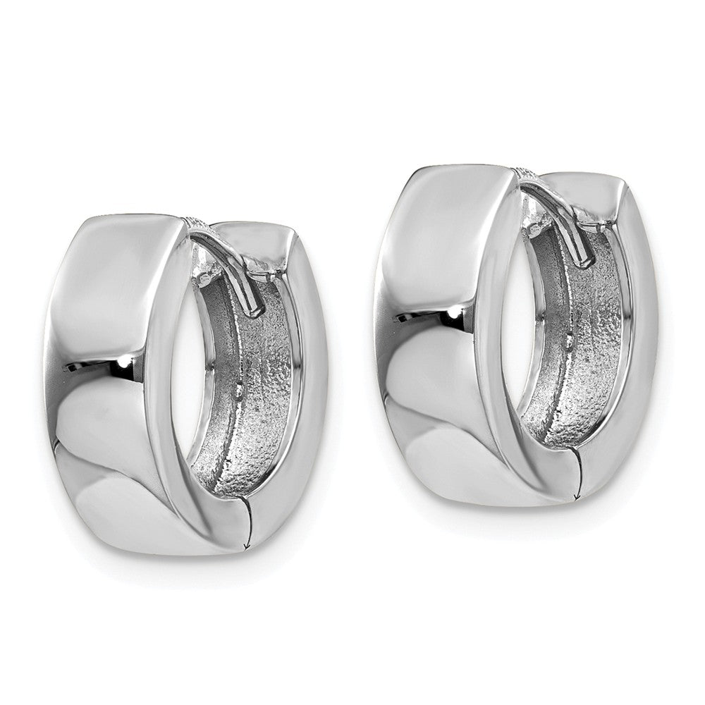 14K White Gold Hinged Hoop Earrings Secondary image