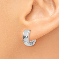 14K White Gold Hinged Hoop Earrings