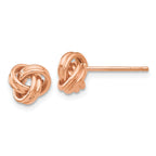 14K Rose Gold Polished Love Knot Post Earrings