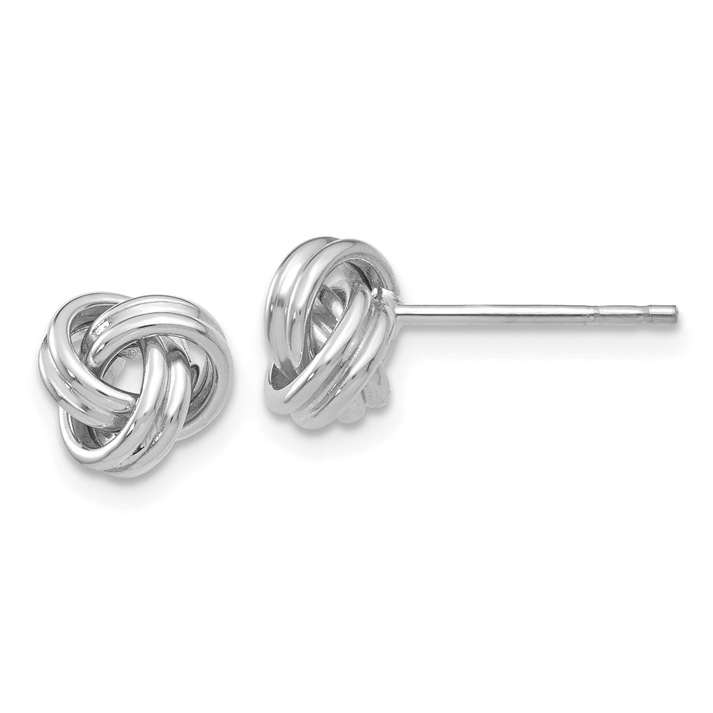 14K White Gold Polished Love Knot Post Earrings Main image