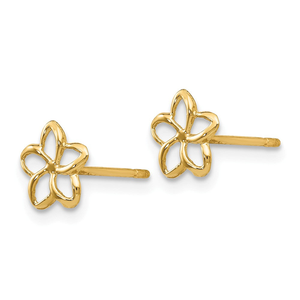 14K Plumeria Post Earrings Secondary image