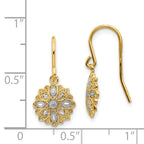 14k & Rhodium Polished Fancy Dangle Earrings
