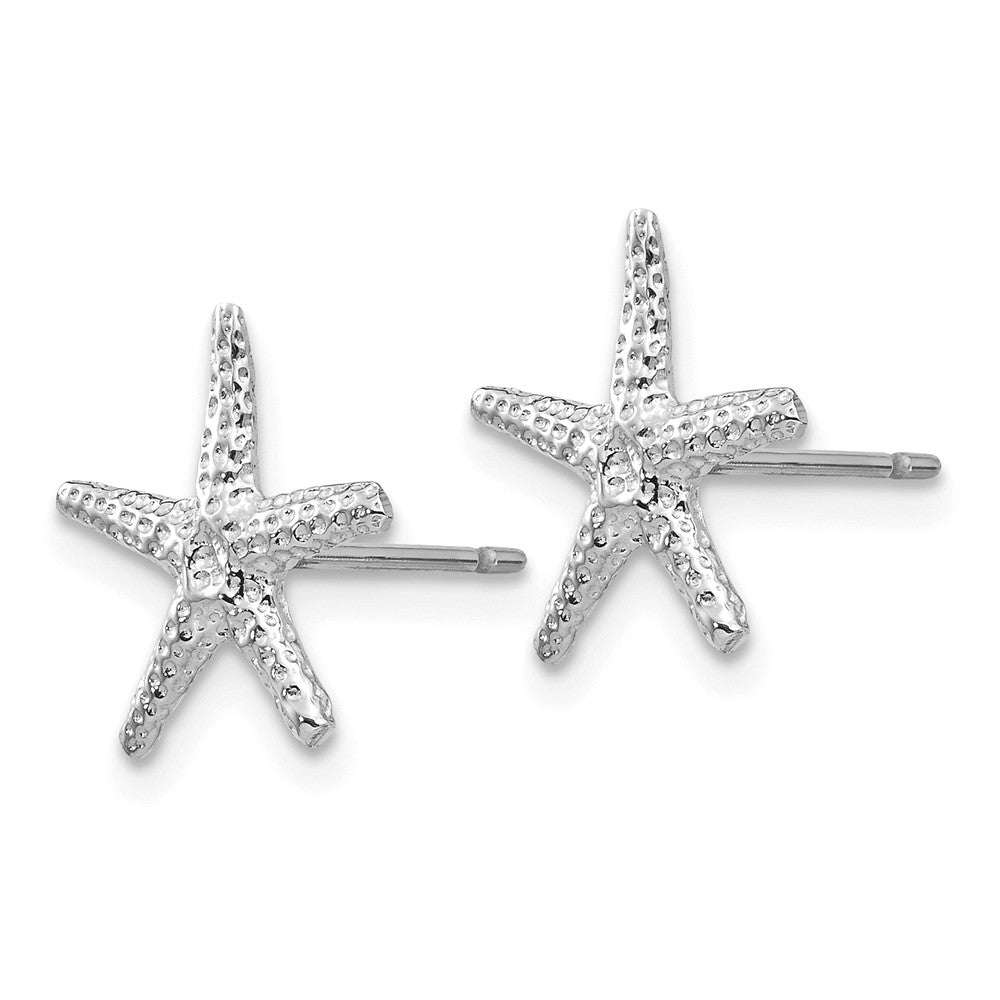 14K White Gold Starfish Post Earrings Secondary image