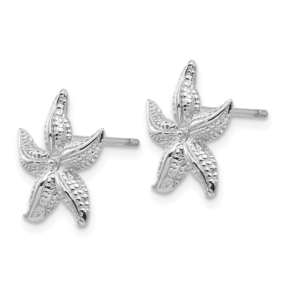14K White Gold  Starfish Earrings