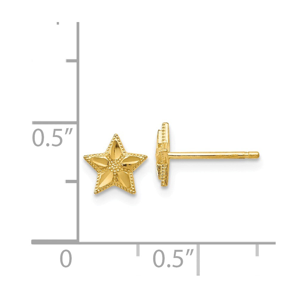 14k Polished & D/C Starfish Post Earrings