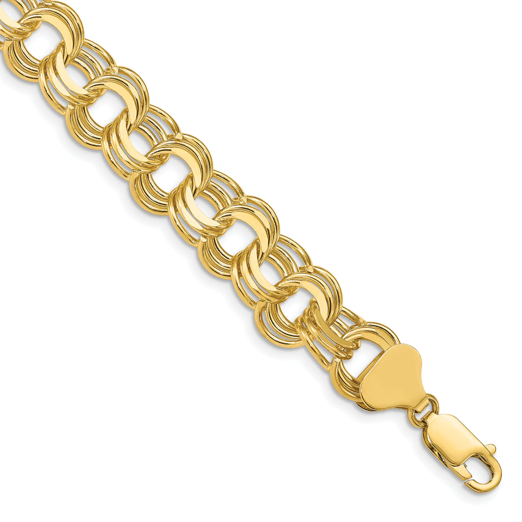 14k Triple Link Charm Bracelet
