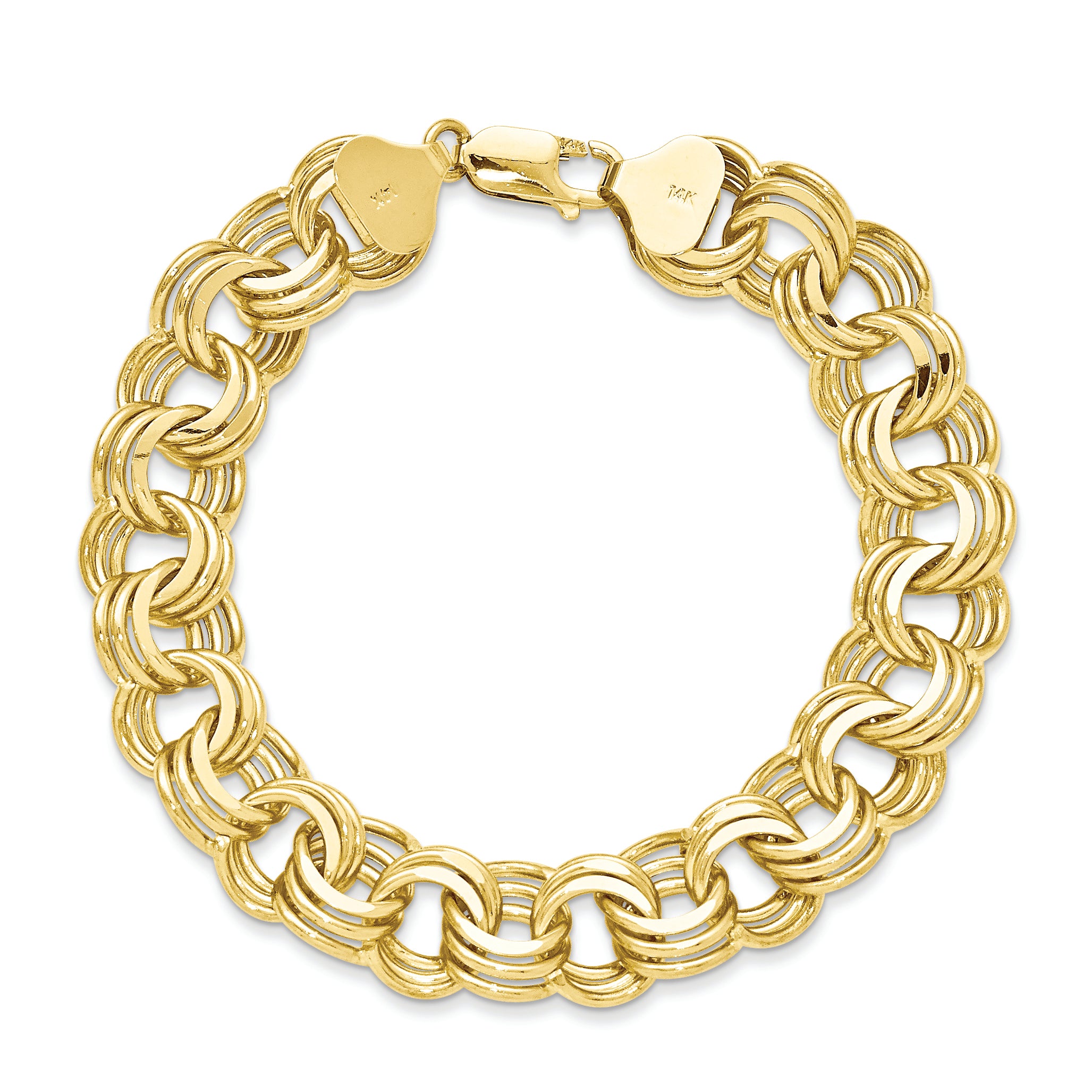 14k Triple Link Charm Bracelet Main image