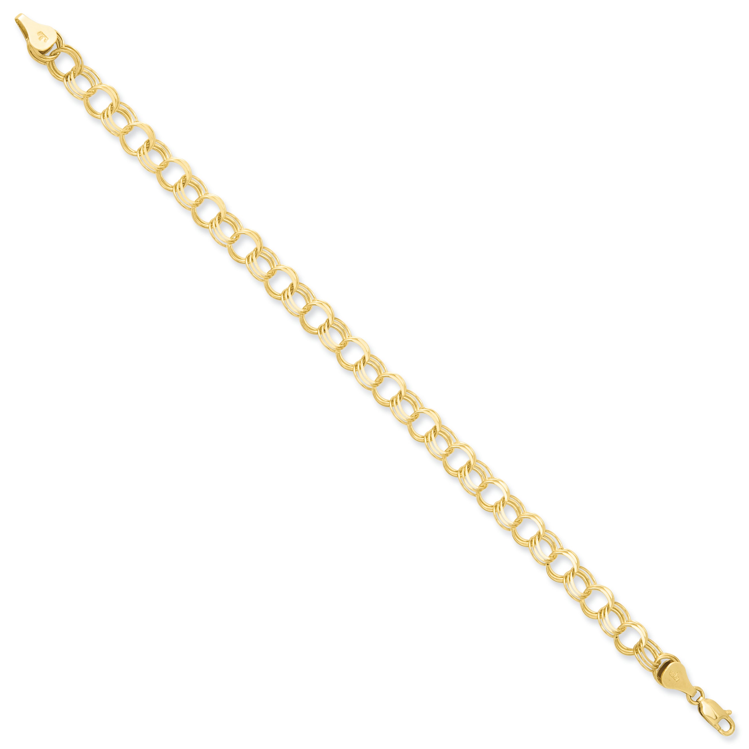 14k Triple Link Charm Bracelet