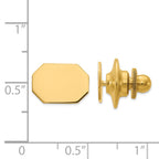 14K Gold Men's Polished Engravable Rectangular Octagon Tie Tac