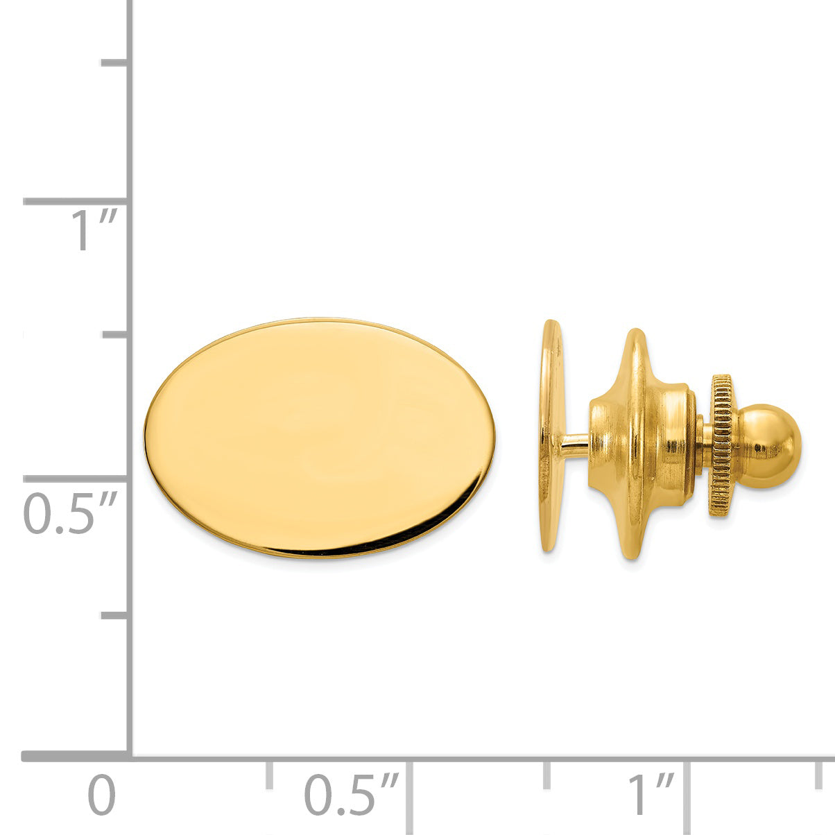 14K Gold Men's Engravable Polished Tie Tac by Sophia Jewelers Secondary image