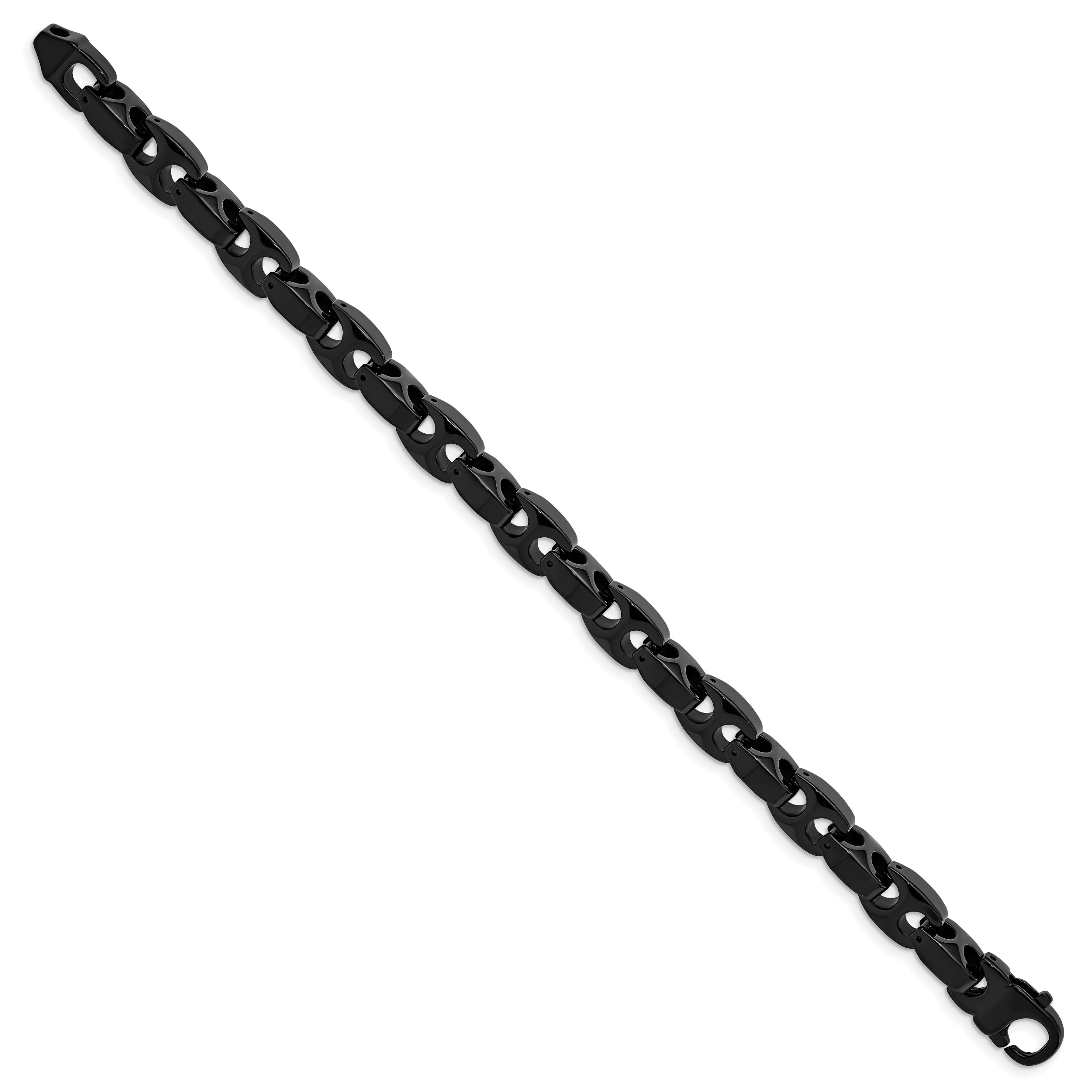Chisel Tungsten Polished Black IP-plated 9 inch Bracelet