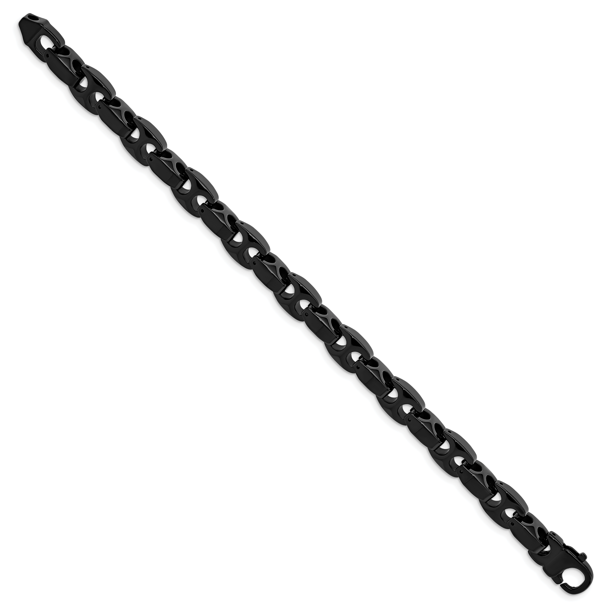Chisel Tungsten Polished Black IP-plated 9 inch Bracelet