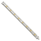 Tungsten w/10k Polished Chevron Style 8.25in Bracelet