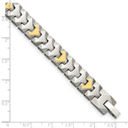 Tungsten w/10k Polished Chevron Style 8.25in Bracelet