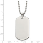 Polished Dog Tag Necklace in Tungsten