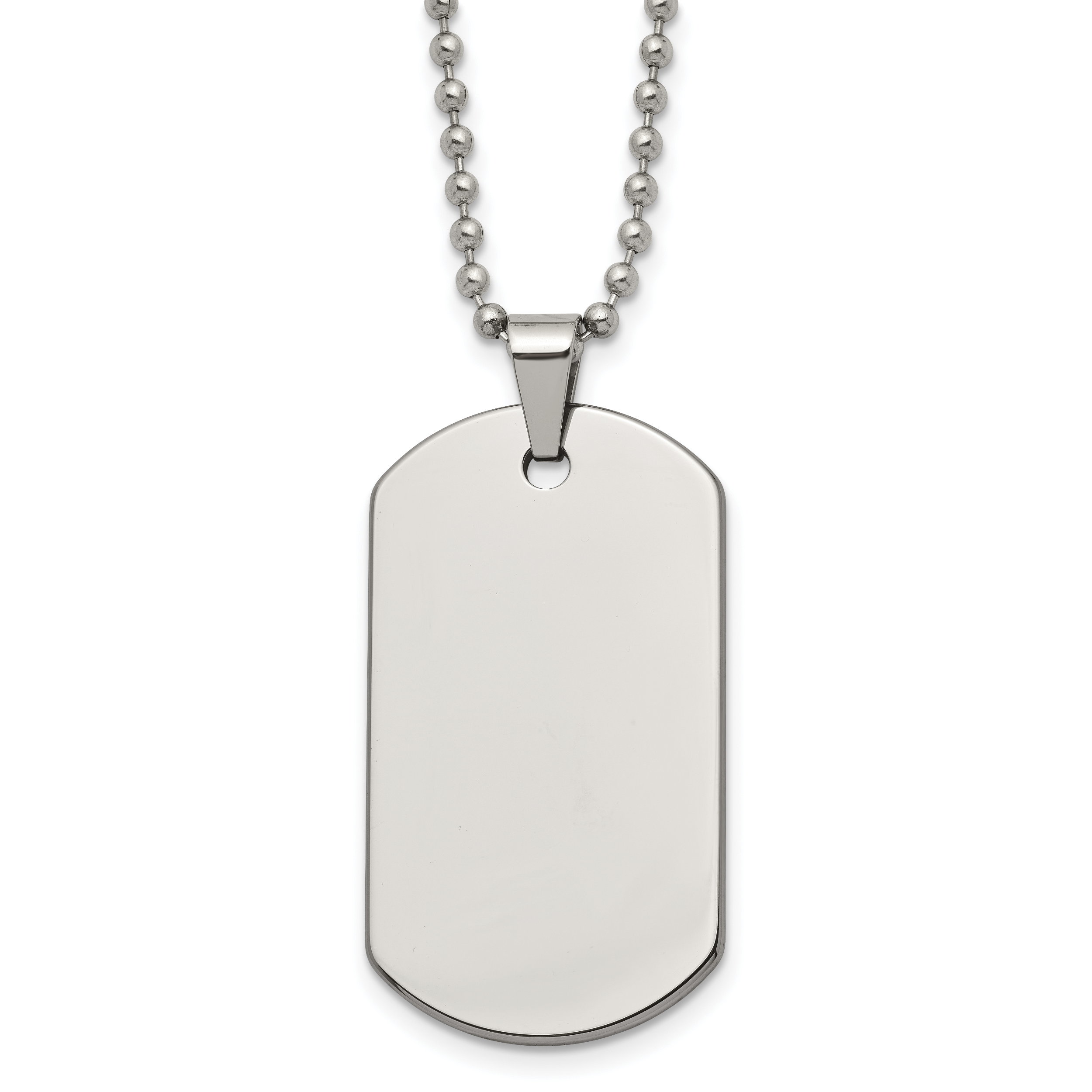 Chisel Tungsten Polished Dog Tag 22 inch Necklace Main image