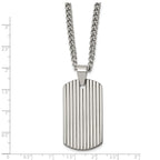 Chisel Tungsten Polished Dog Tag 22 inch Necklace