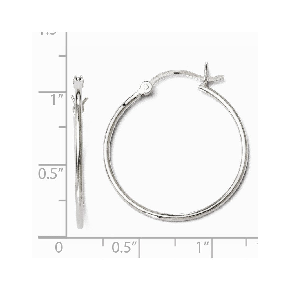 Leslie's Sterling Silver Polished Hinged Hoop Earrings