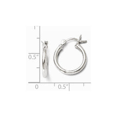 Leslie's Sterling Silver Polished Hinged Hoop Earrings