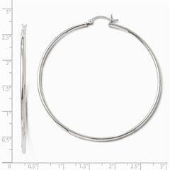 Leslie's Sterling Silver Polished Hinged Hoop Earrings