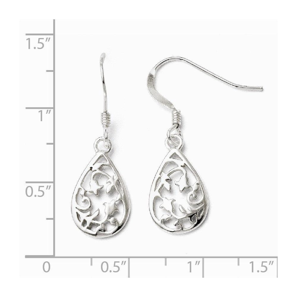 Leslie's Sterling Silver Polished Shepherd Hook Dangle Earrings