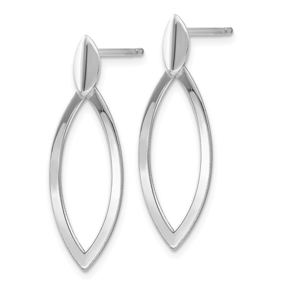 Sterling Silver Rhodium-plated Polished Post Dangle Earrings Secondary image