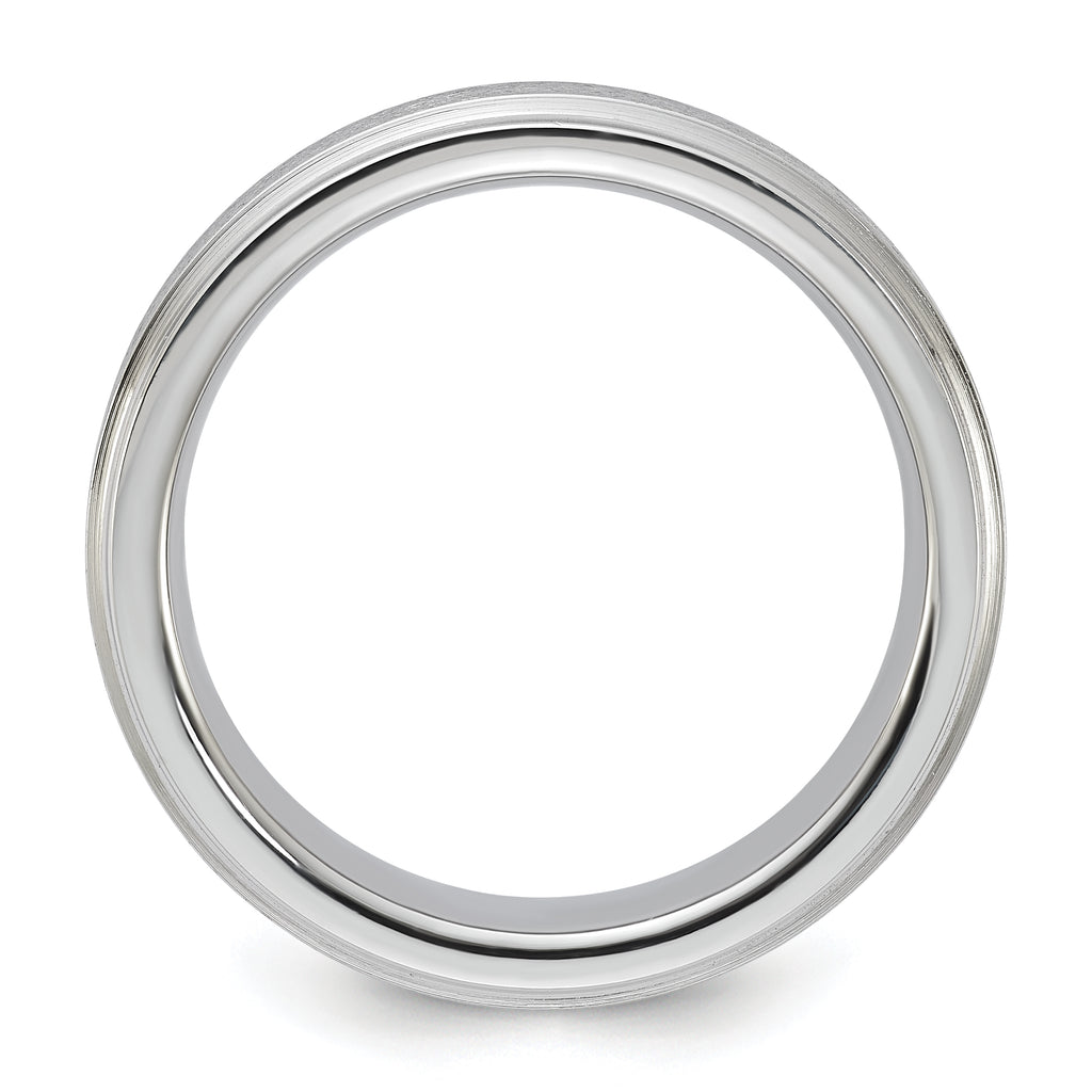 Vitalium Grain Finish Center Ridged Edge Flat 6mm Band