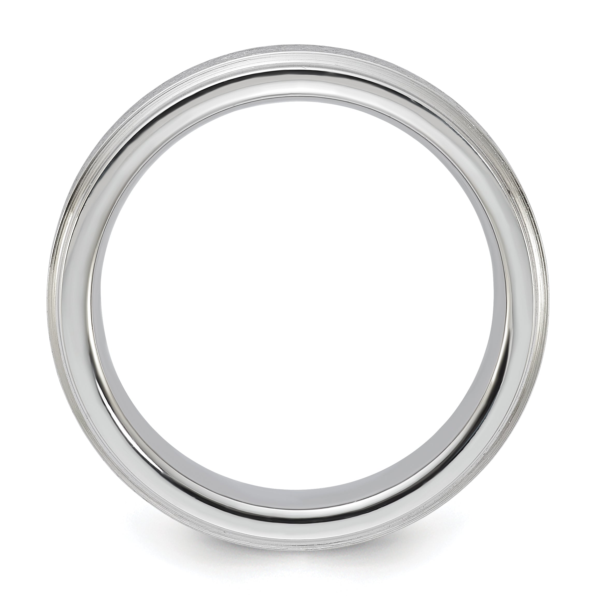 Vitalium Grain Finish Center Ridged Edge Flat 6mm Band
