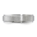 Vitalium Grain Finish Center Ridged Edge Flat 6mm Band