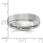 Vitalium Grain Finish Center Ridged Edge Flat 6mm Band