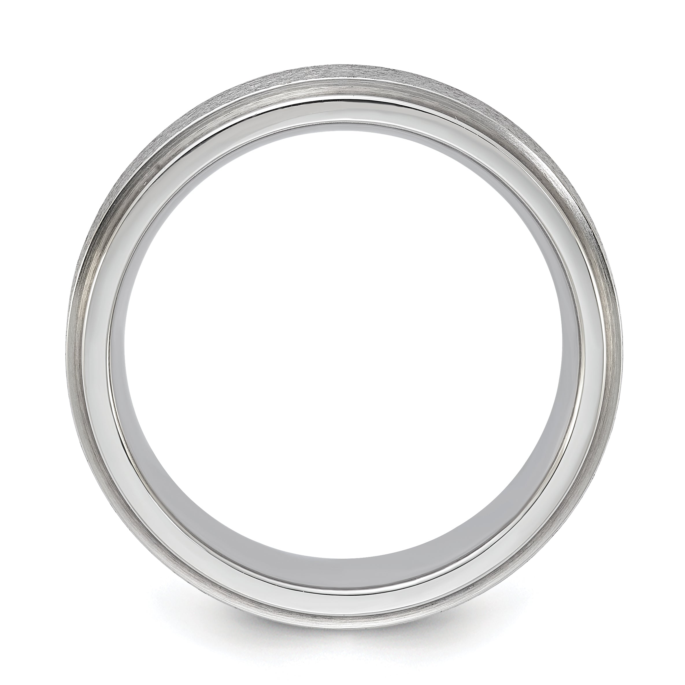 Vitalium Grain Finish Center 7mm Ridged Edge Flat Band