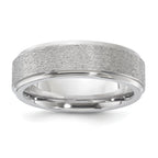 Vitalium Grain Finish Center 7mm Ridged Edge Flat Band