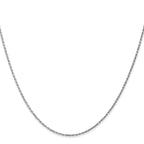 14K White Gold 14 inch 1.15mm Diamond-cut Machine Made Rope with Lobster Clasp Chain Chain