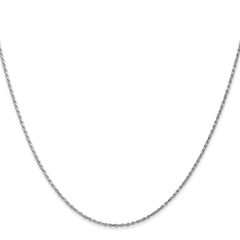 14K White Gold 14 inch 1.15mm Diamond-cut Machine Made Rope with Lobster Clasp Chain Chain