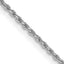 14K White Gold 24 inch 1.15mm Diamond-cut Machine Made Rope with Lobster Clasp Chain Chain
